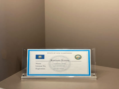 4 Pack of Acrylic Business License Frame for 4x9 Business License Certificate Desk (Clear-4PCS)