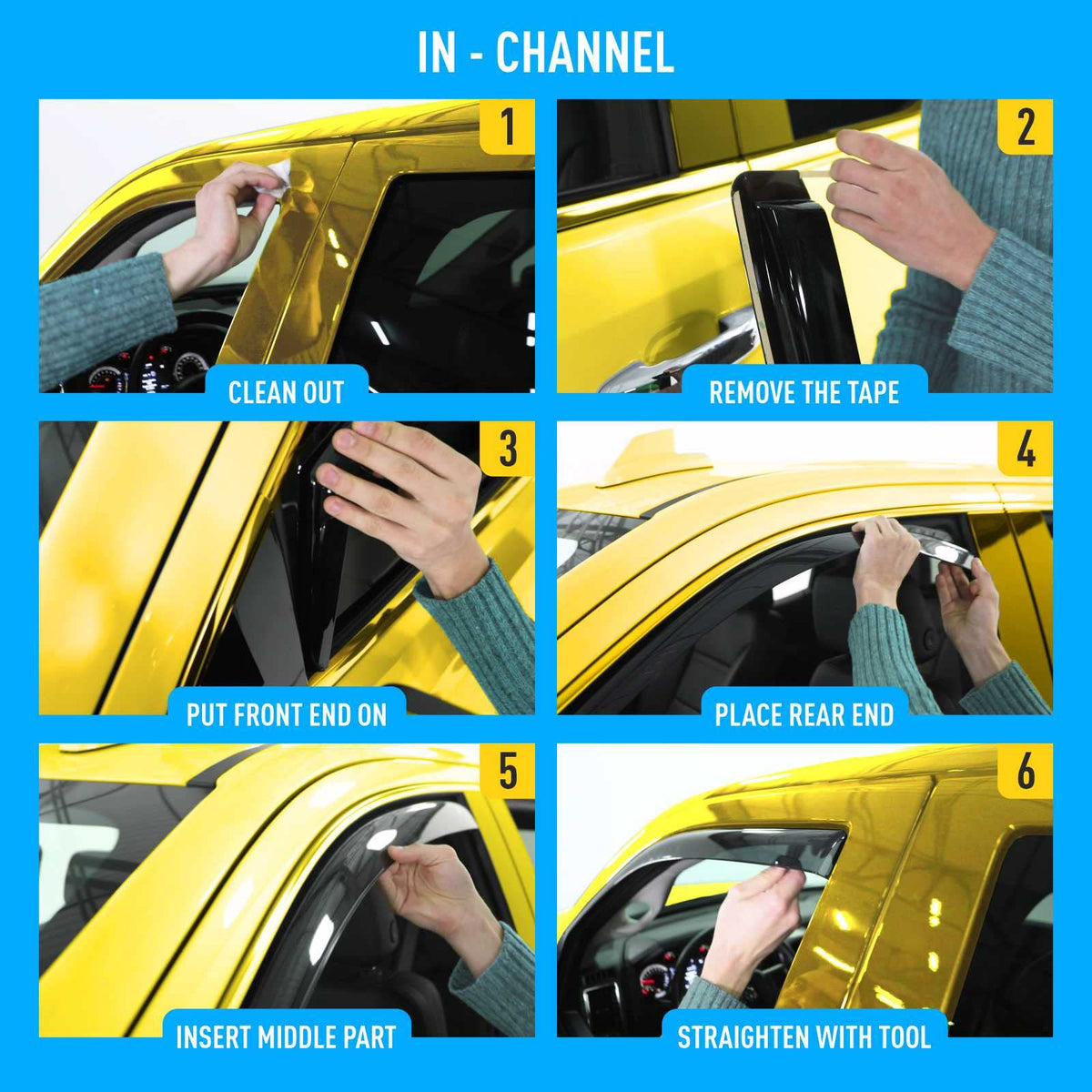 Extra Durable Window Deflectors In (For Chevy Silverado 07-13 Extended Cab)