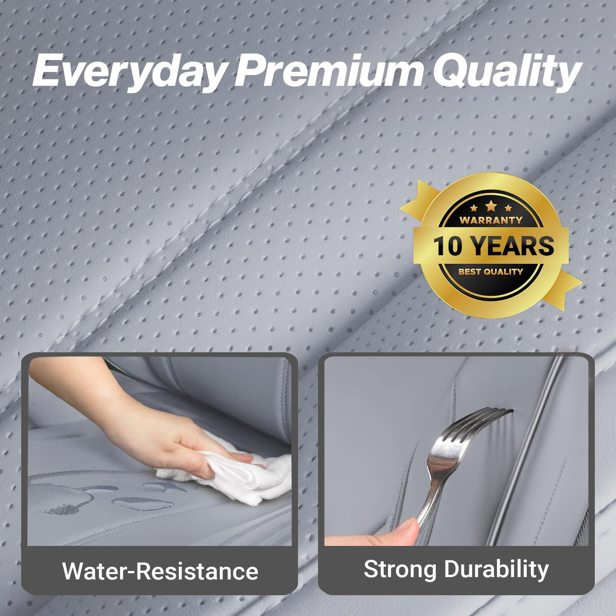 Premium Custom Fit Truck Car Seat Covers Front Seats Waterproof (A42 (See Vehicle Size Chart) / Front - Gray)