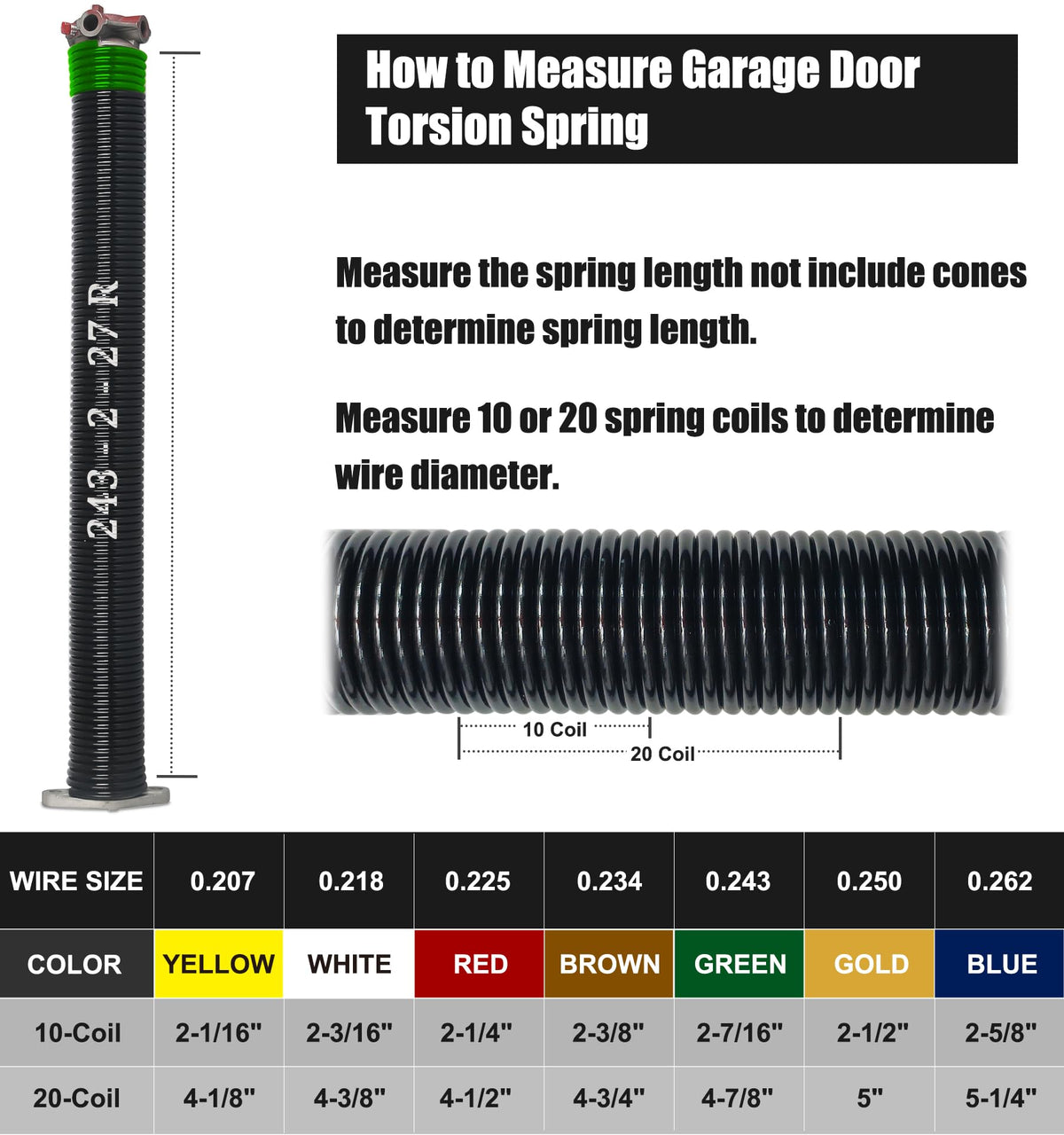 Garage Door Torsion Spring Set (.243x2x27")