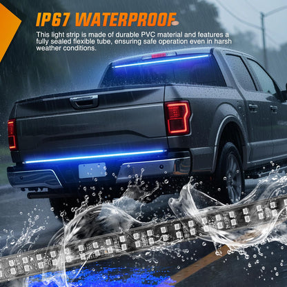 48 Inch 288 LED Tailgate Strobe Light Strip Blue (48" Tailgate Strobe Blue)