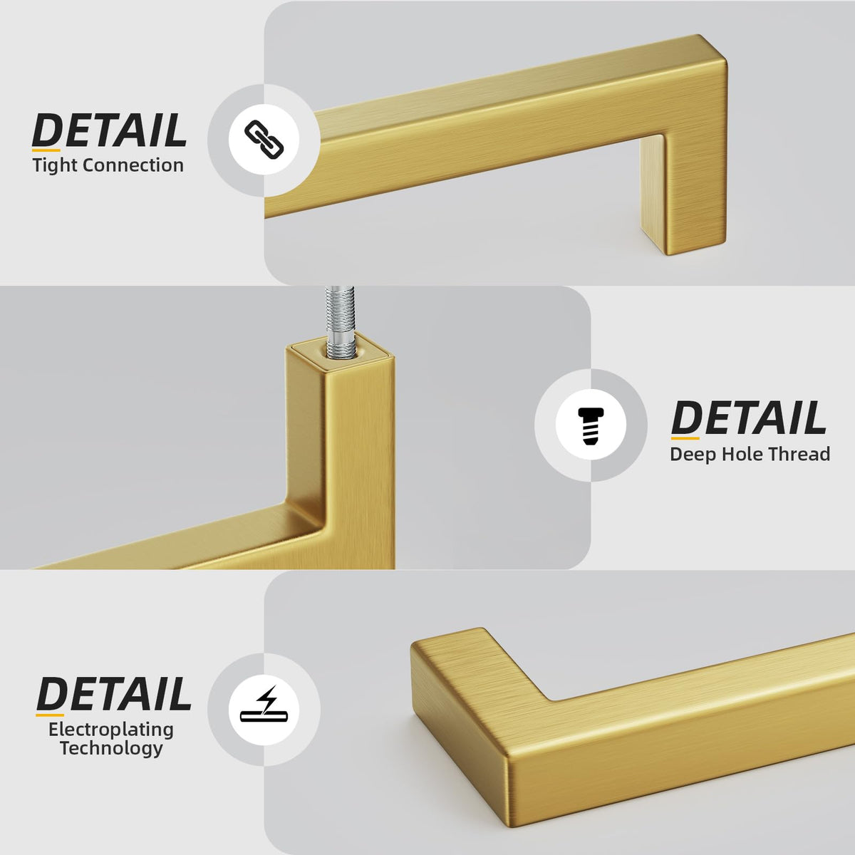 20 Pack 12-3/5" Gold Cabinet Handles Brushed Brass Drawer Pulls (Gold / 12-3/5 inch hole centers)