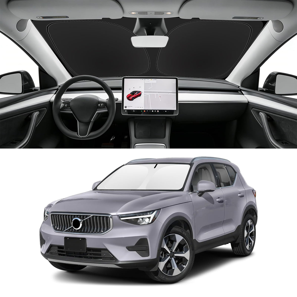 Custom Fit Windshield Sun Shade for Volvo XC40 2019 (for 2019-2026 Volvo XC40)