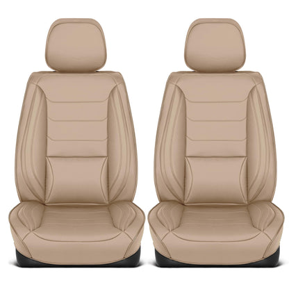 Curated Elite Napa Leather Seat Covers for Cars & SUVs (Black/Beige (Elite) / Front Seats)