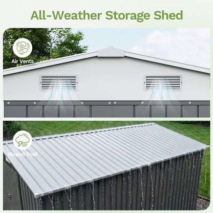 10x12 FT Storage Shed (Gray / 10x12 FT)