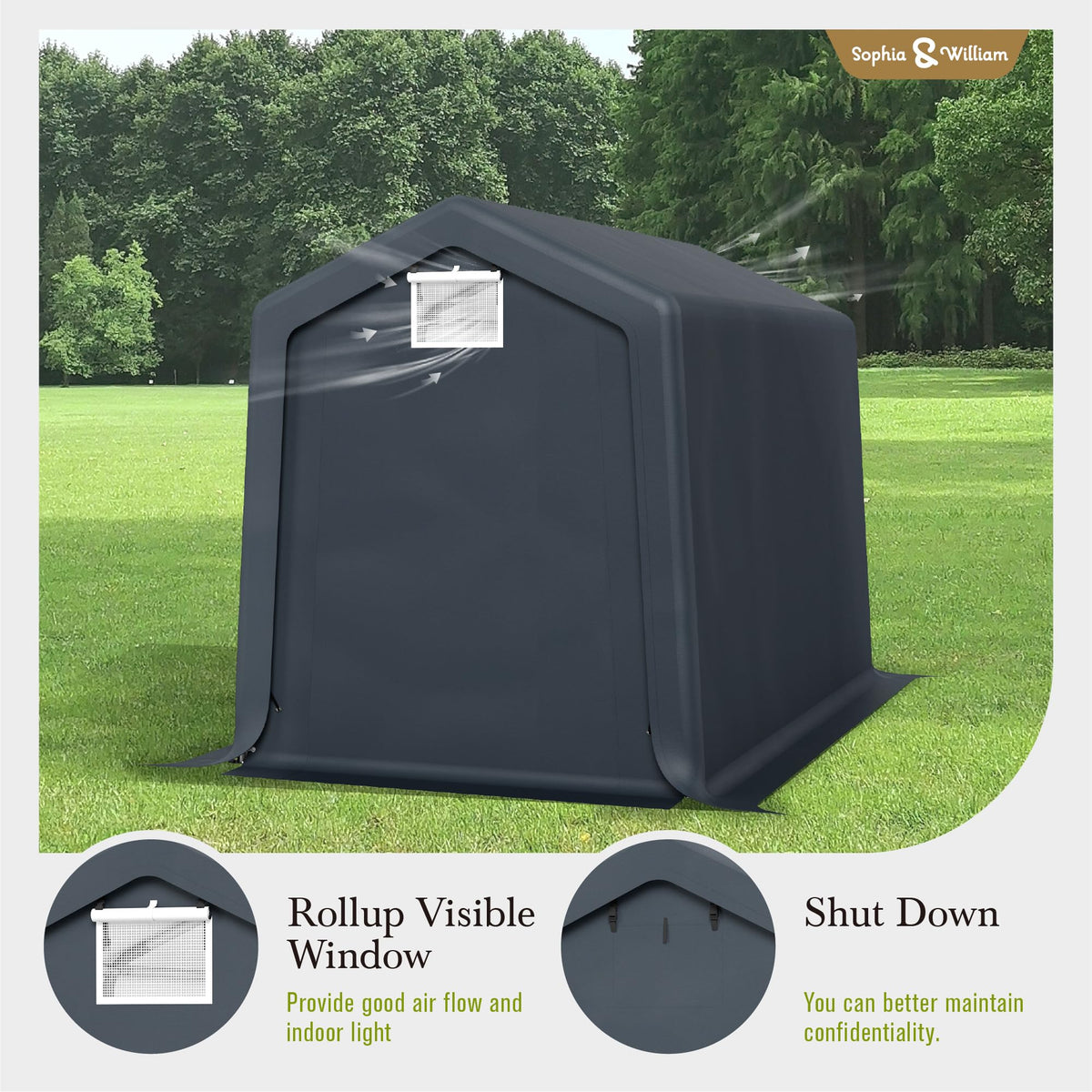 Storage Shed 6x10 ft Portable Garage Heavy Duty Carport (6x10 ft)