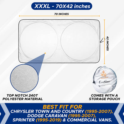 Windshield Sun Shade for Ford E (Extra Extra Extra Large)
