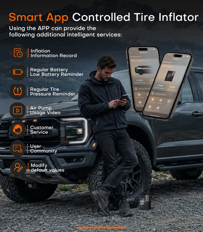 Heavy Duty Tire Inflator Portable Air Compressor with 7X Faster (Black)