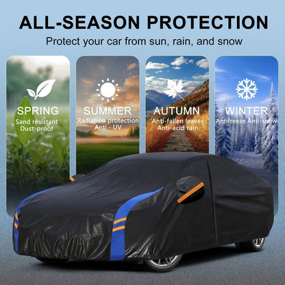 Custom Fit Car Cover for Nissan Sentra (Black-Blue / Custom Fit Nissan Sentra)