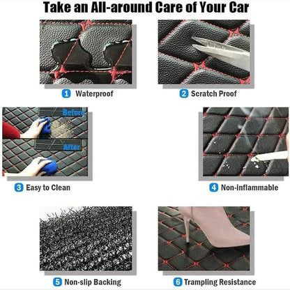 All Weather Anti Slip Floor mat is Suitable mats for floo of All for Tesla Models from 2012 to 2025 (Edge yellow, middle black horizontal bar)