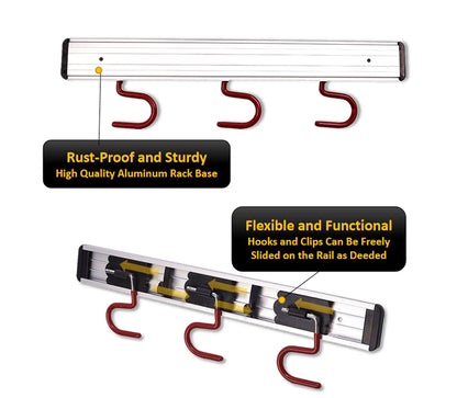 Wall Mounted Mop and Broom Holder Stainless Steel S Type Broom Rack Anti (17 in *1PC (3 Positions))