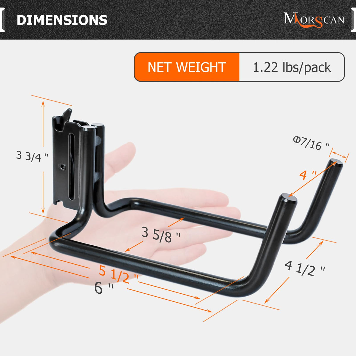 10-Pack E-Track Double J Hooks, 5.5-Inch Deep x 4-Inch Wide (5.5" Deep 4" Wide - 10P)