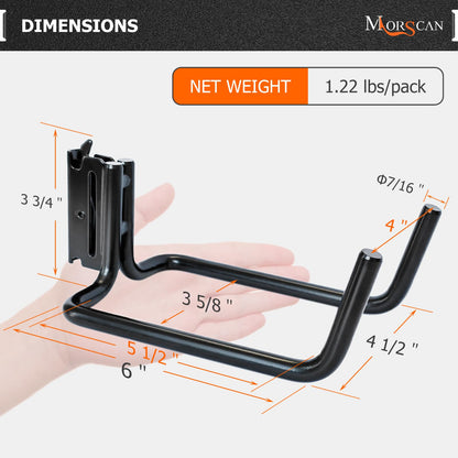 10-Pack E-Track Double J Hooks, 5.5-Inch Deep x 4-Inch Wide (5.5" Deep 4" Wide - 10P)