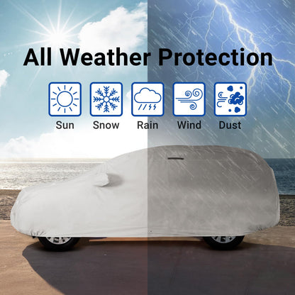 Car Cover Waterproof All Weather for 1946 (76. Sedan Delivery 1946-1960 / Light Gray / Black (Stripe))