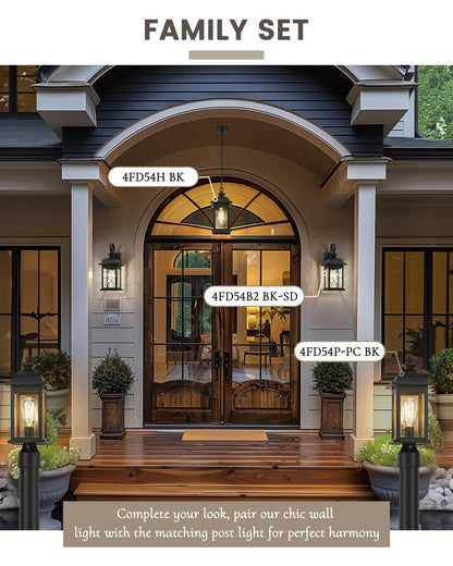 2 Pack Large Outdoor Wall Sconce (Matte Black, Lozenge Pattern / 21", 2 Pack)