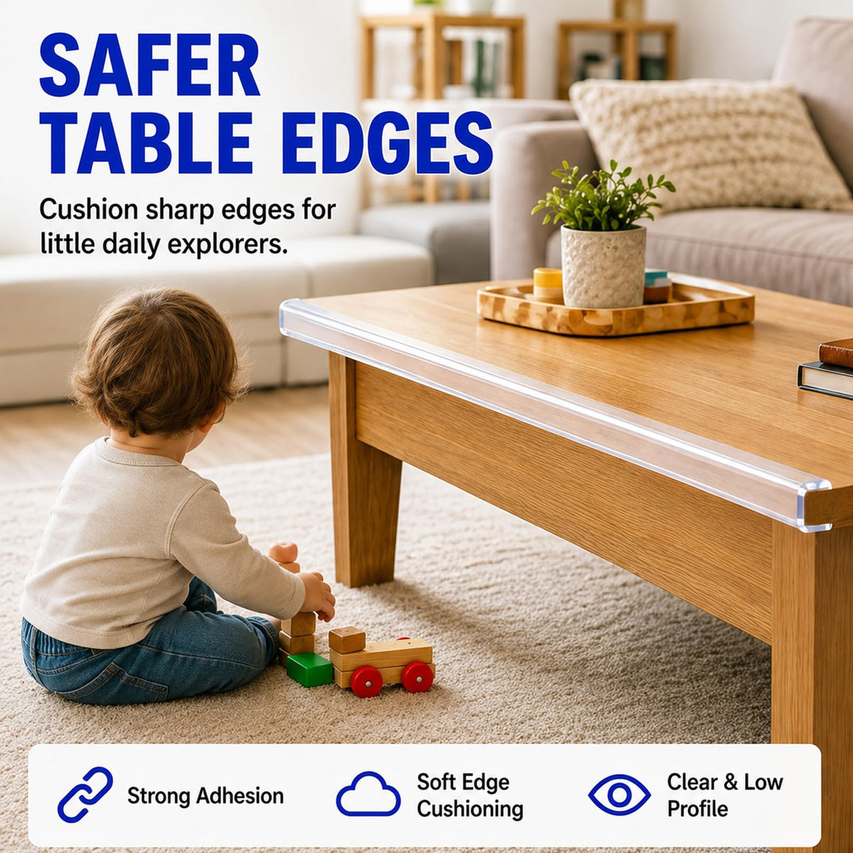 Clear Edge Bumper Strip (9.84ft(3m) / 1 Roll, 2in x 9.84FT)