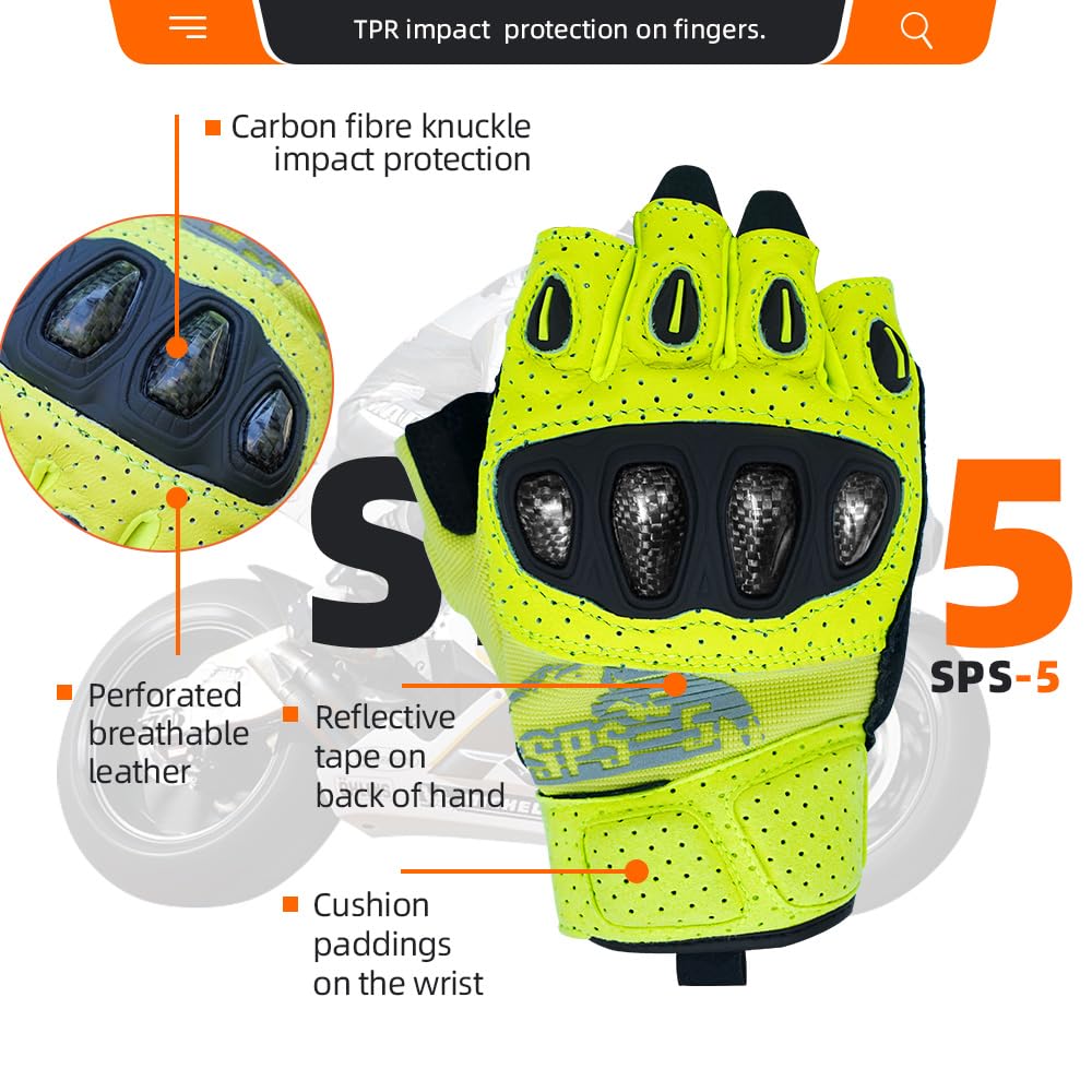 SPS 5 Unisex Touchscreen Road Racing Motorcycle MTB Sports Gloves Also fit BMX MX ATV Mountain Bike Bicycle Cycling Off (Yellow SPS-5 / M Adult)