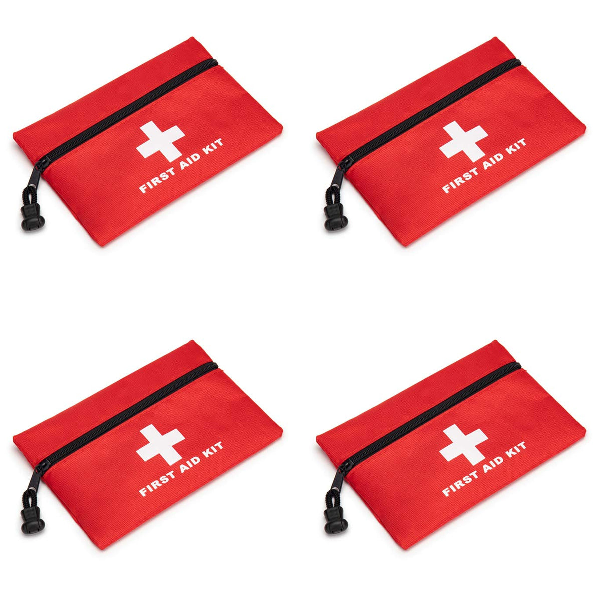 Red Emergency Bag First Aid Small Empty Travel Rescue Pouch First Responder Storage Medicine Pocket Bags for Car Home Office Kitchen Sports Ourdoors Bag Only (8.3x5.5inch 4pcs)