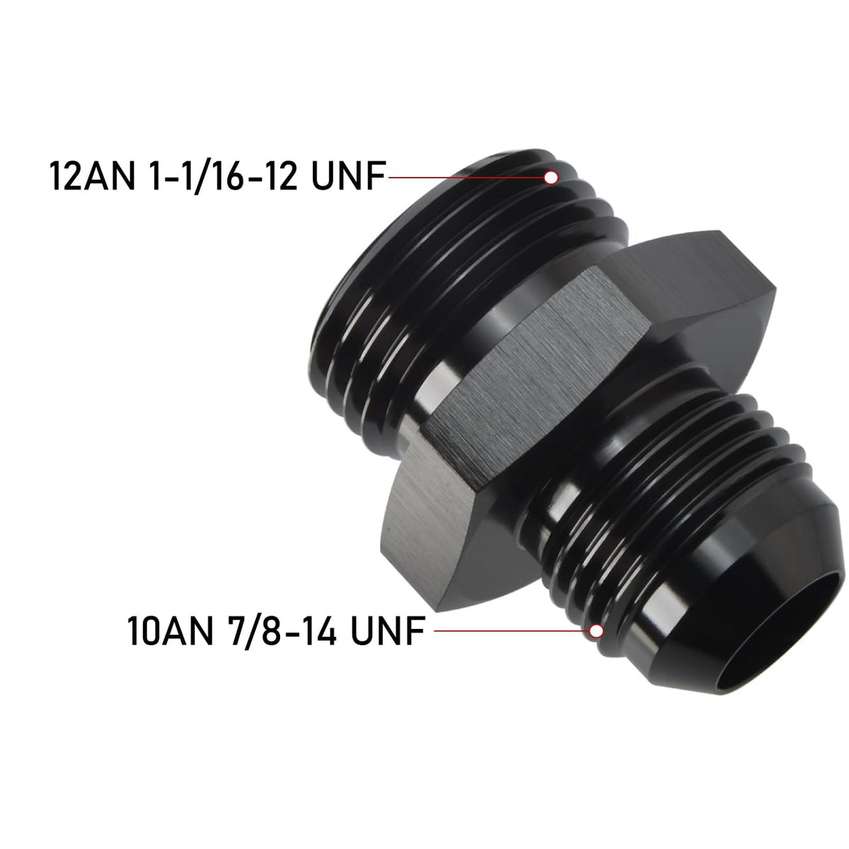 10AN Male Flare to 12AN ORB O (10AN to 12AN ORB / Black - 1PC)