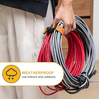 12 Pack Adjustable Extension Cord Holder Straps (Orange)