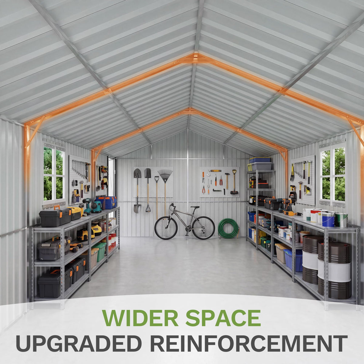 12x20 FT Outdoor Storage Shed (Black / 12x20 FT)