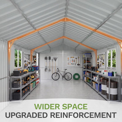 12x20 FT Outdoor Storage Shed (Black / 12x20 FT)