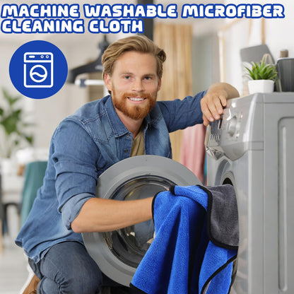 50 Pcs Microfiber Towels Bulk Car Drying Cloth (Blue,Gray)