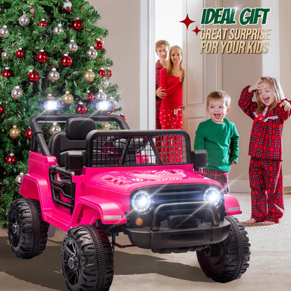 12V Kids Ride on Truck with Remote Control (Hot Pink)