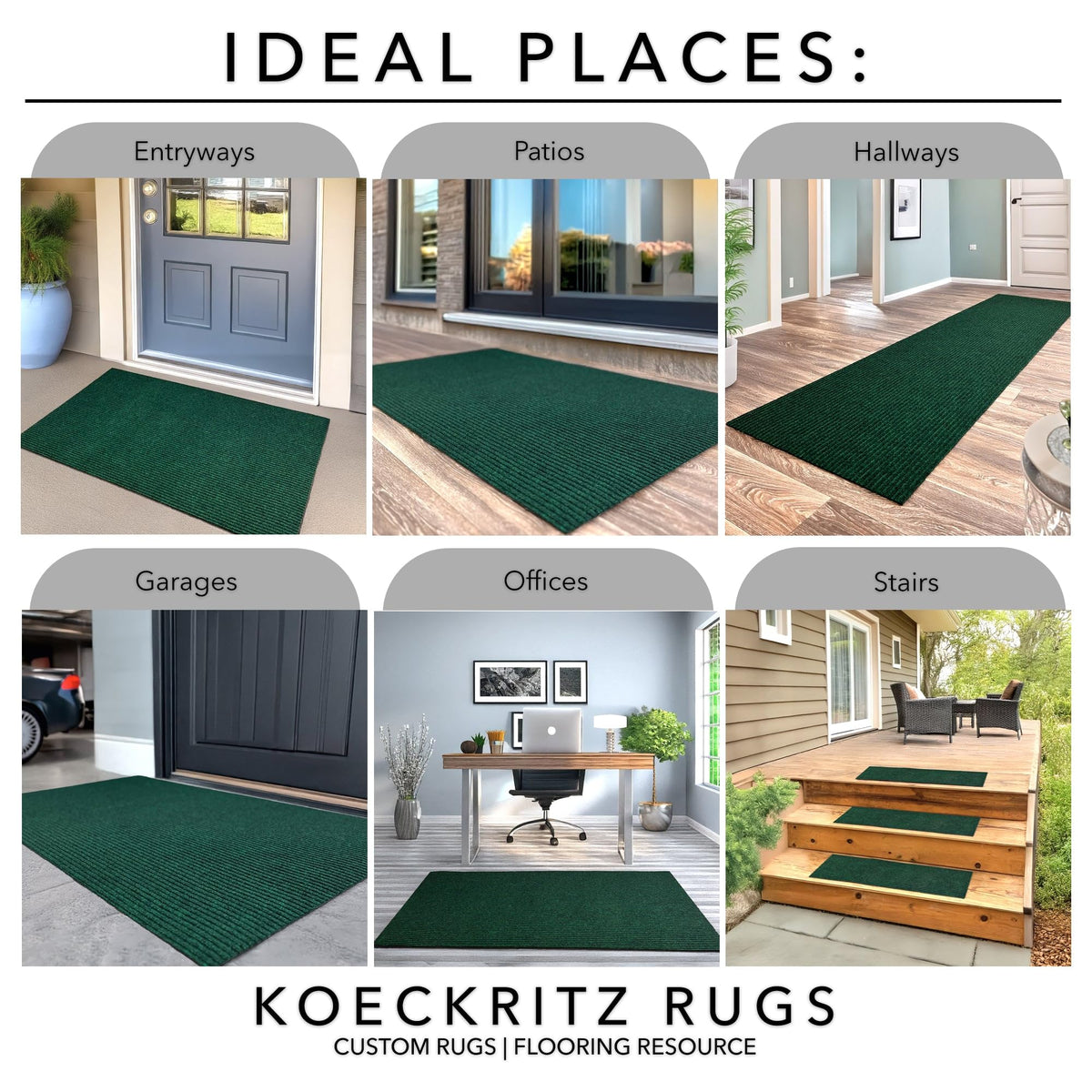 Heavy Duty Durable All Weather Indoor (5' x 13' (Rectangular) / Green)