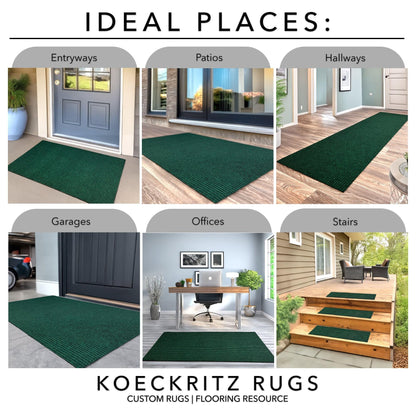 Heavy Duty Durable All Weather Indoor (5' x 13' (Rectangular) / Green)