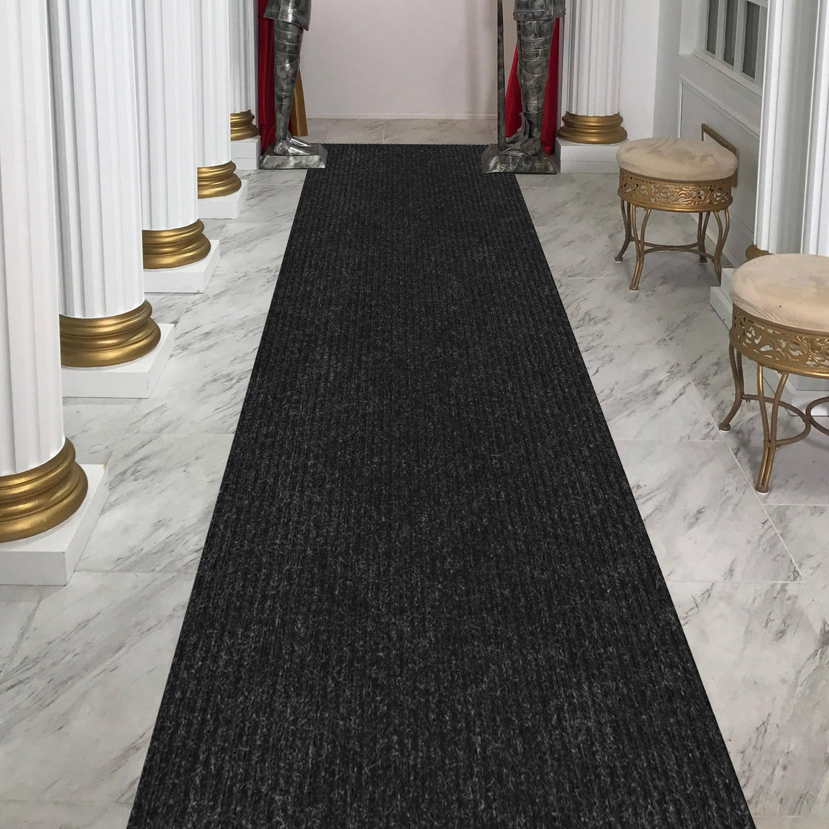 2x13 Hallway Runner Rug (Black / 2' x 13' (Runner))