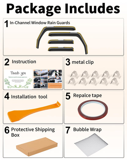 Window Visors Rain Guards for 2007 (for 2007-2018 Jeep Wrangler JK)
