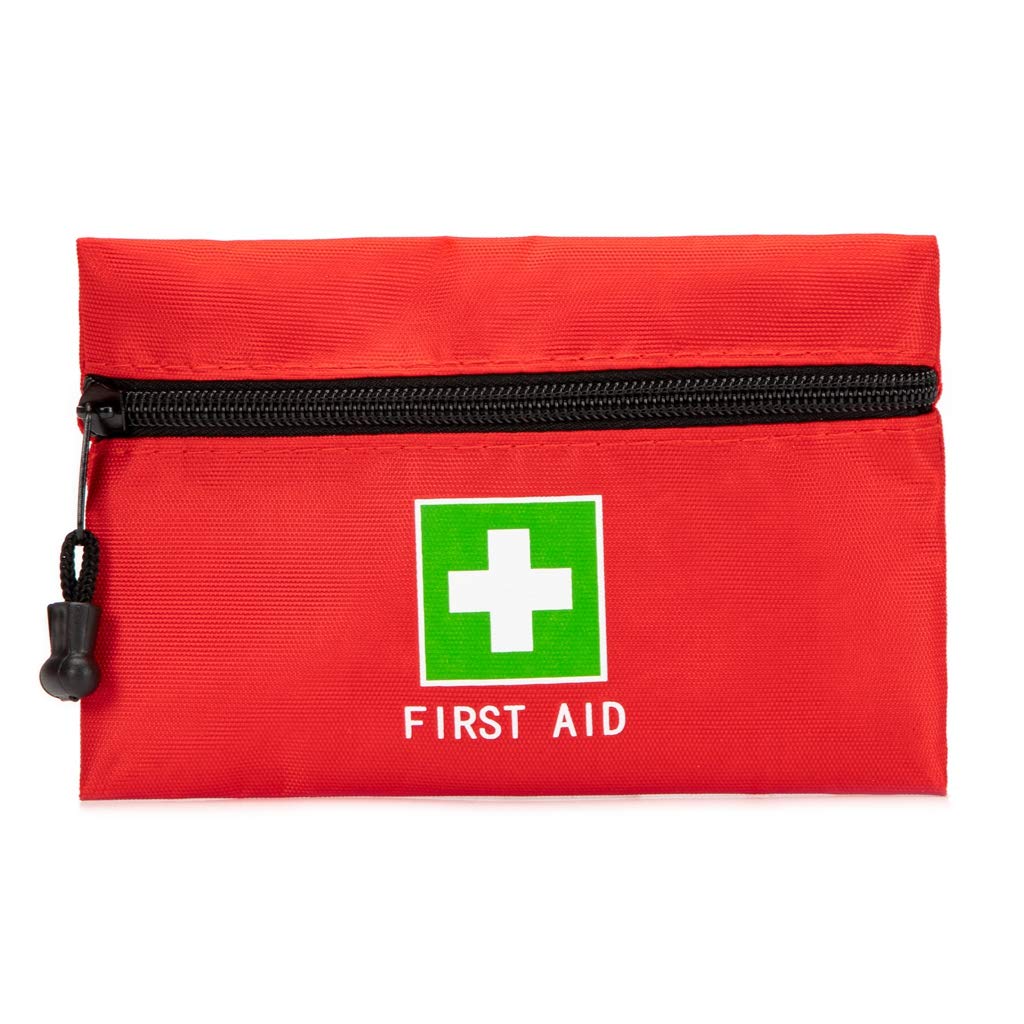 Red Emergency Bag First Aid Small Empty Travel Rescue Pouch First Responder Storage Medicine Pocket Bags for Car Home Office Kitchen (8.3x5.5inch 12pcs Green Print)