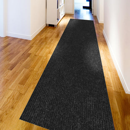 2x25 Hallway Runner Rug (Black / 2' x 25' (Runner))