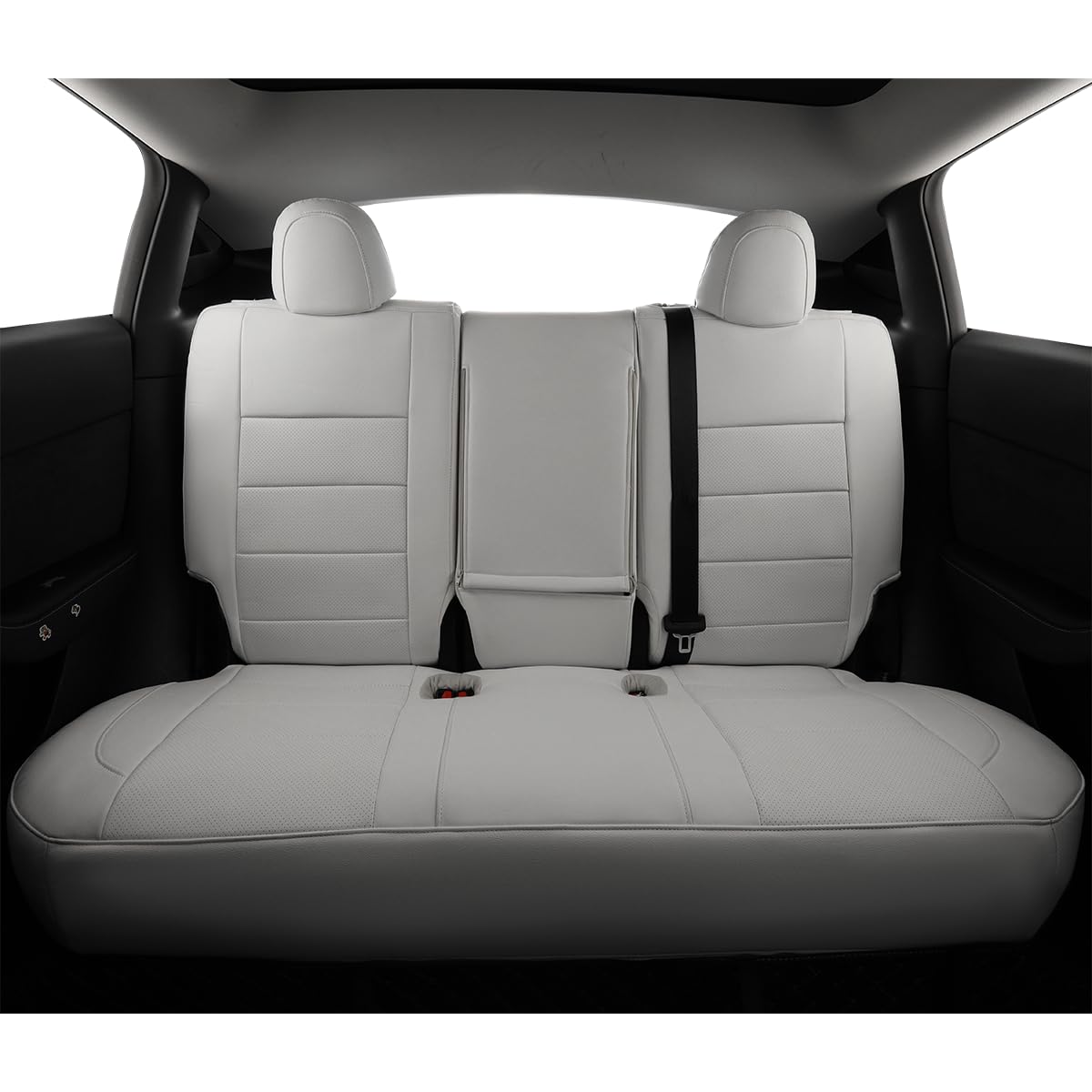Model Y Seat Covers Custom Fit for Tesla Model Y Long Range (Leather (White) / 2026 Model Y Long Range (Premium))