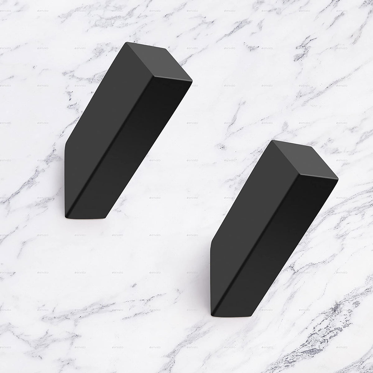 Black Towel Hooks (Black / 2 Pack)