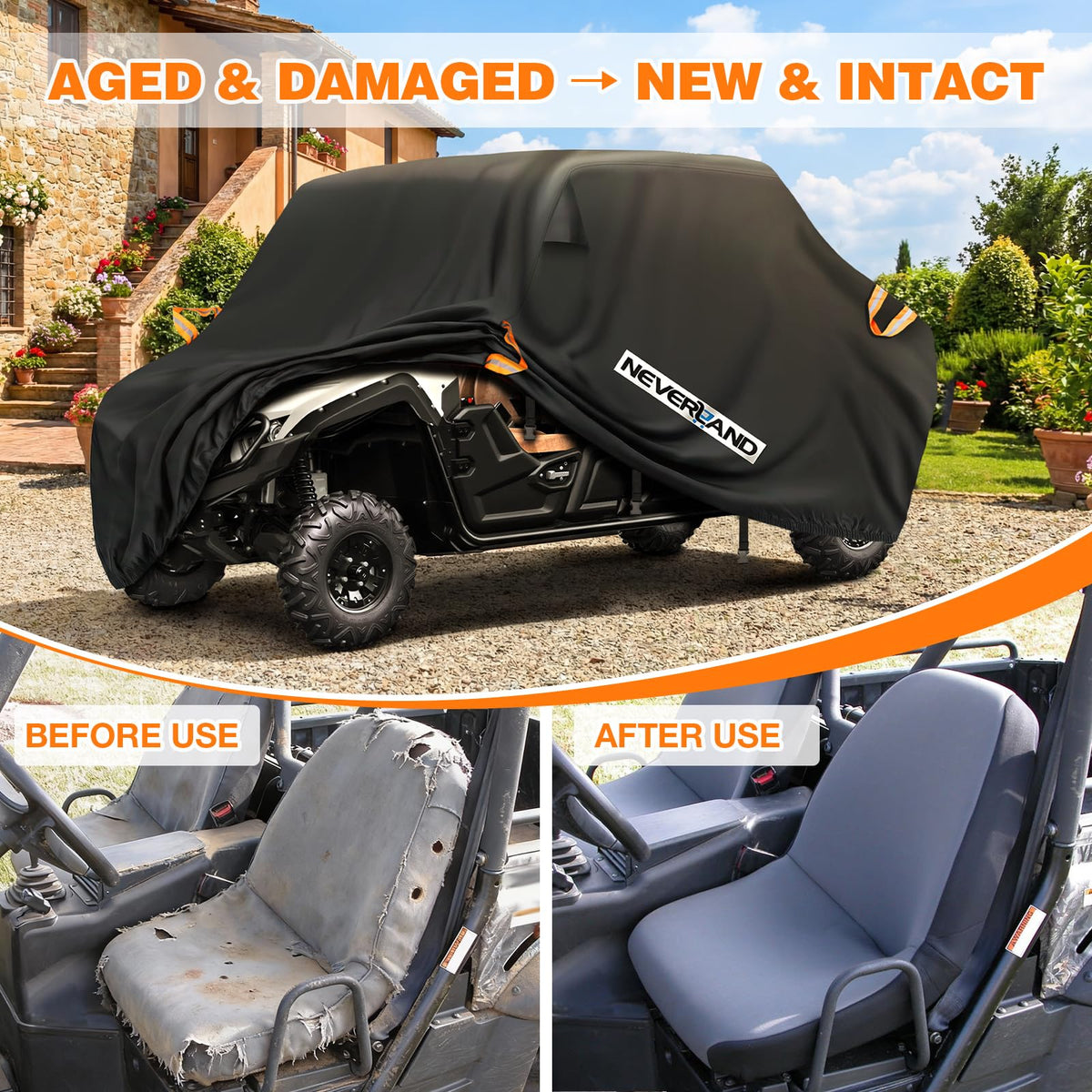 UTV Cover Heavy Duty Waterproof 4 (up to 169"L)