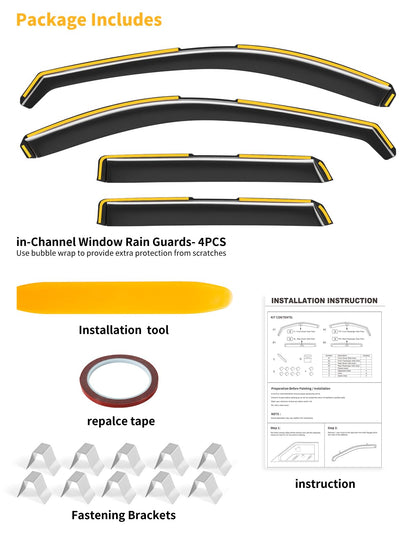 in Channel Window Visors Rain Guards for Mazda CX5 CX (Fit for 2017-2025 Mazda CX-5 CX5)