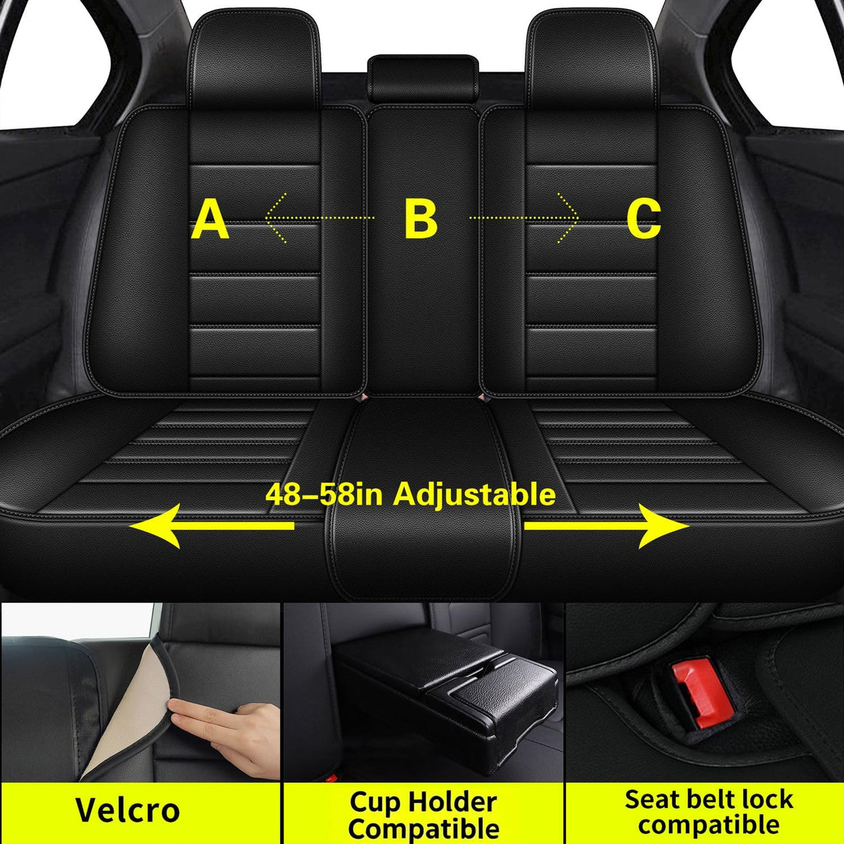 Car Seat Covers Fit for Toyota Prius 2003 (#017 Black / 1.For Toyota Prius-5 seat covers full set)