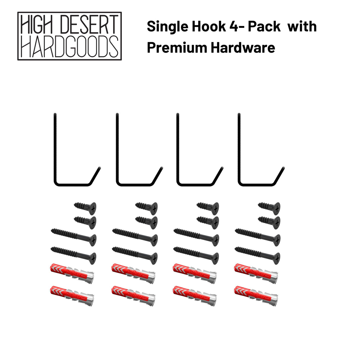 Wall Hooks Single Hook 4 (Single Hook (4-Pack))