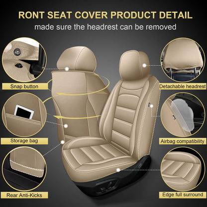 Car Seat Covers fit for Subaru Forester 2007 (#017 Beige / 4.For Subaru Forester-2 front seat covers only)