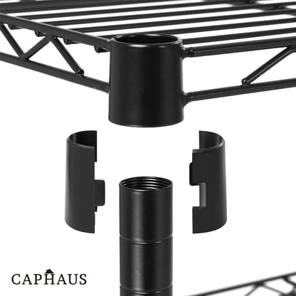 3/4/5-Tier Adjustable Height Wire Shelving Unit, Wire Rack Shelving, Metal Steel Storage Shelves, Garage Shelving Storage Organizer, Utility Storage Shelf, 5-Tier Without Wheels, Black (5-tier / No Wheel)