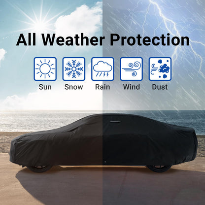 Car Cover Waterproof All Weather for 1971 (Black / Gray (Stripe) / 7. Bonneville 1971-1976)