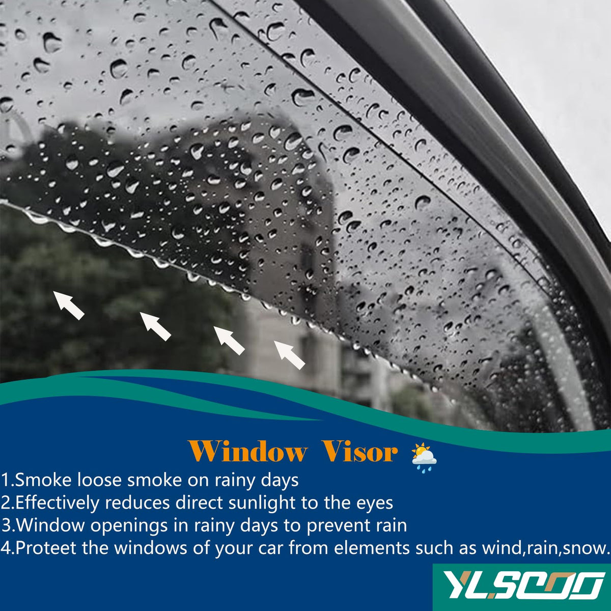 Window Visors Rain Guards Fits 2024 (2024-2026 Toyota Tacoma Double Cab)