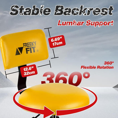 Shop Stool with Backrest (Yellow)