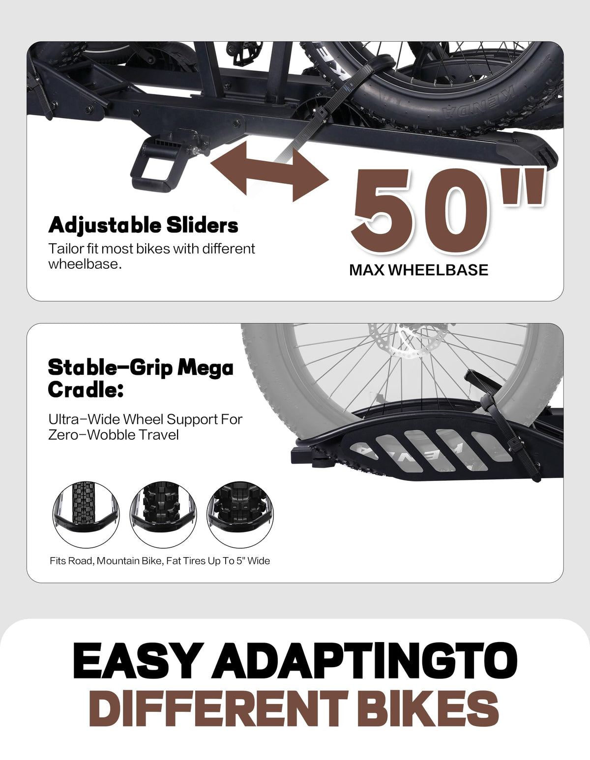 Young Ebike Rack with Ramp 200 lbs 2 Bike Rack Hitch Mount (200 lbs Tilting 2-Bike Rack with Ramp)
