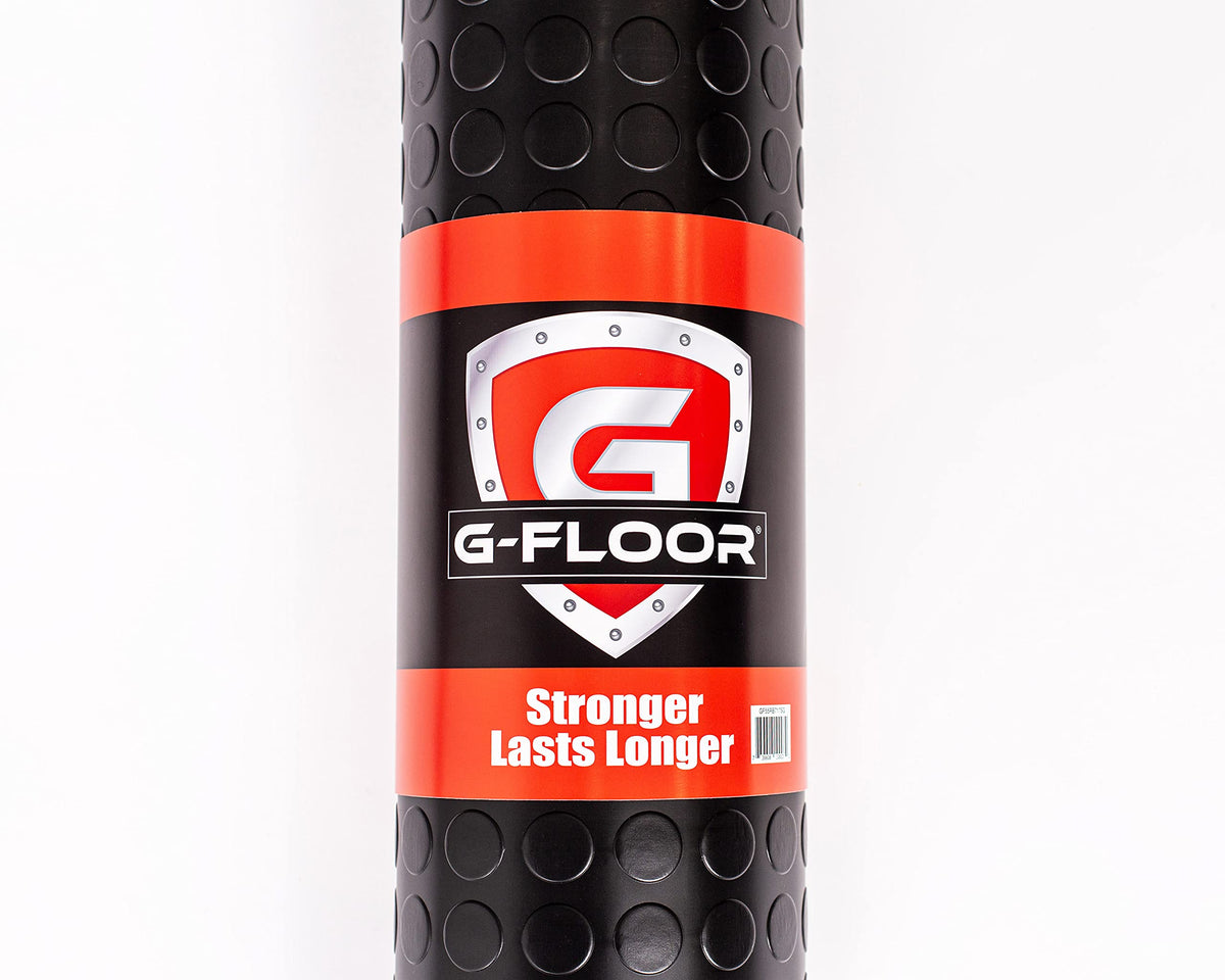 Large Coin Pattern Vinyl Garage Floor Protector Mat (8'6" x 24' / Midnight Black)