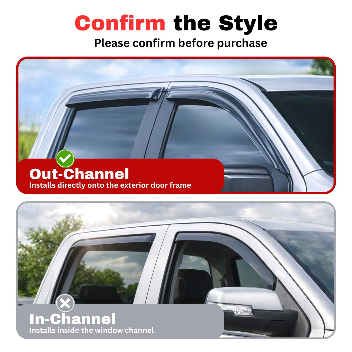 Rain Guards Window Visors for 2016 (2016-2024 Titan Crew Cab)