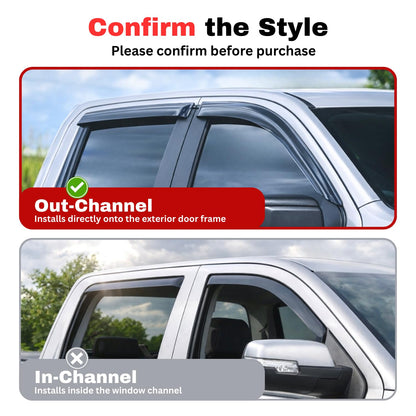 Rain Guards Window Visors for 2016 (2016-2024 Titan Crew Cab)