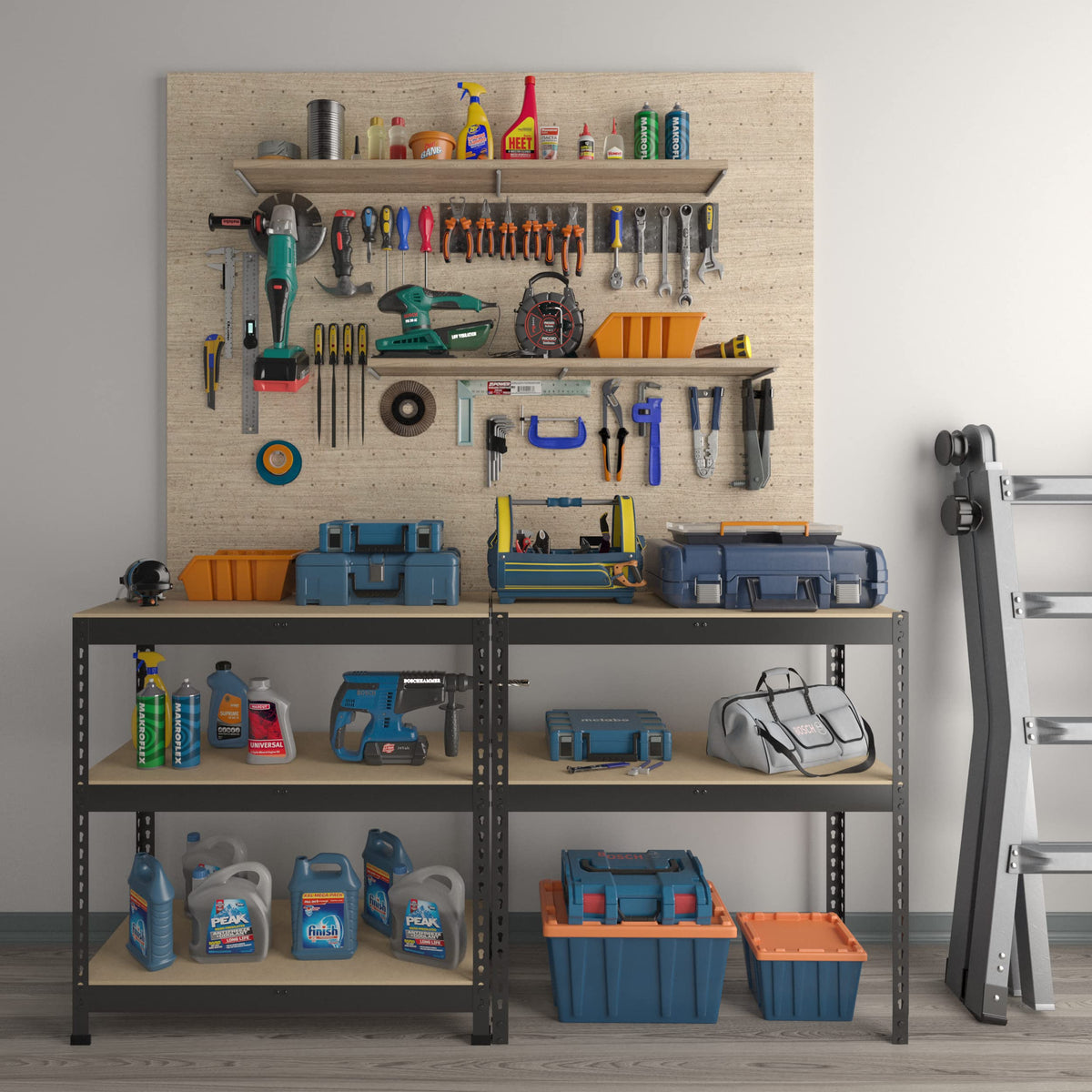 71" H Heavy Duty Storage Shelves (35.5"W x 15.75"D x 71"H)